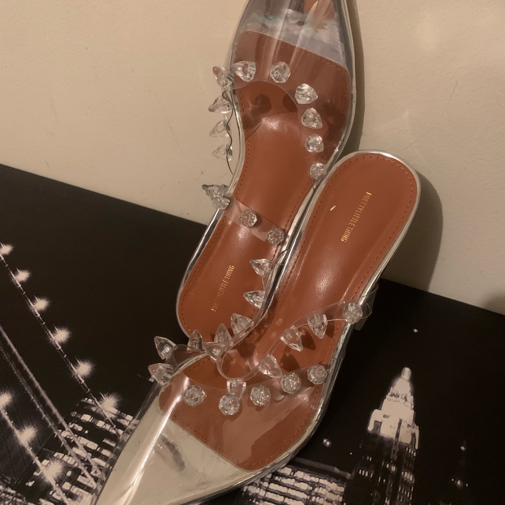 Clear Diamante Cake Stand Heeled Courts